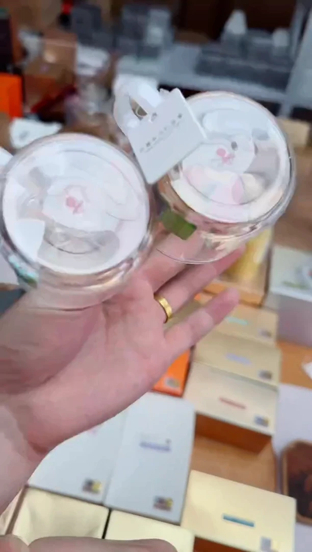 禾器粉金标青禾对杯白玉色（一对装）