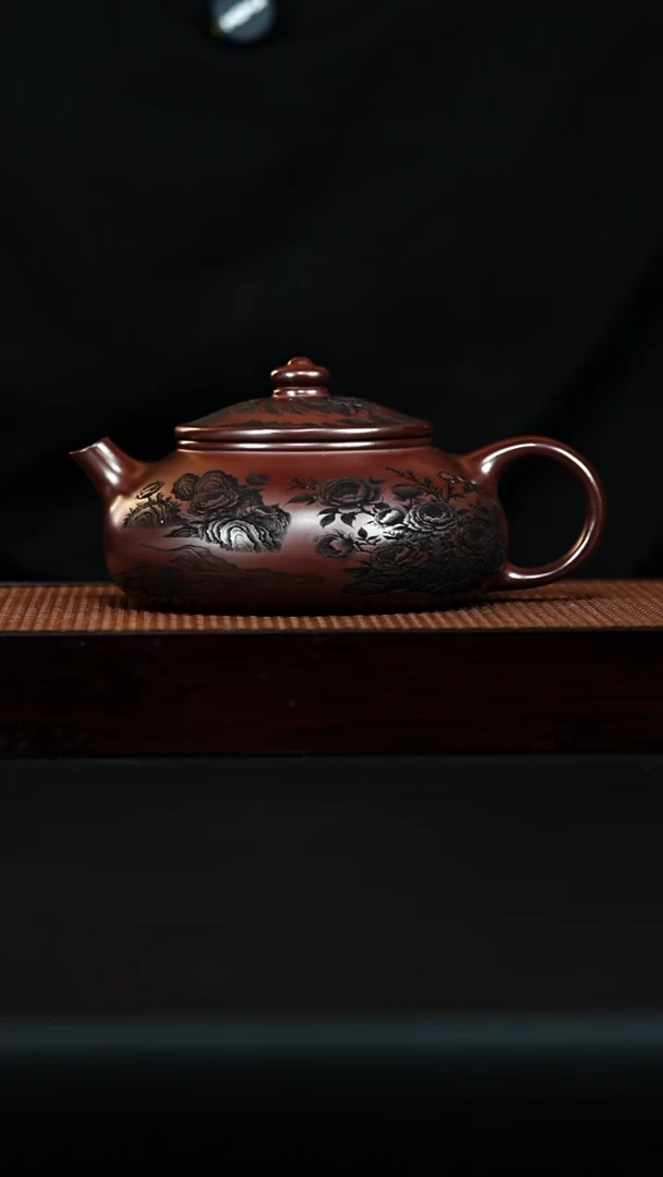 茶壶紫砂宜兴紫砂 寒江 石红 李恒阳