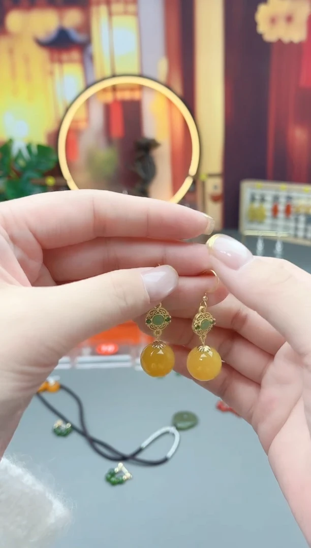未镶嵌耳钉玛瑙/玉髓F01