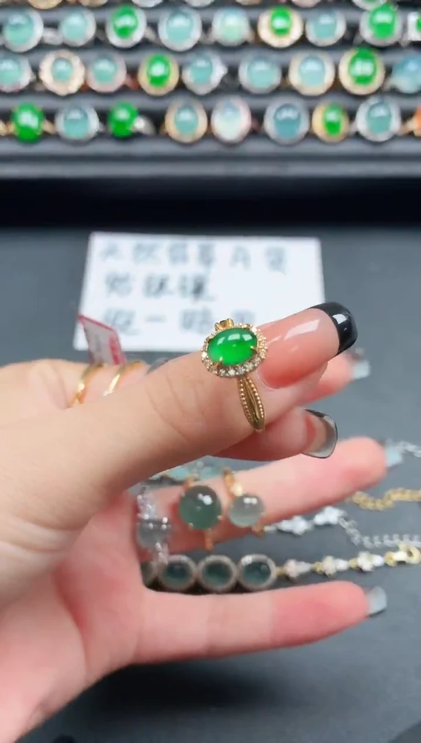 翡翠戒指银S925镶嵌1111111111