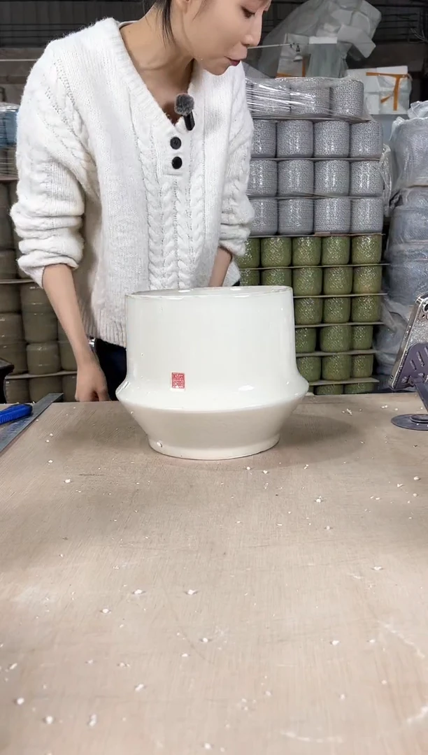 【闪购商品】陶瓷QF01亮白麻大号22x21