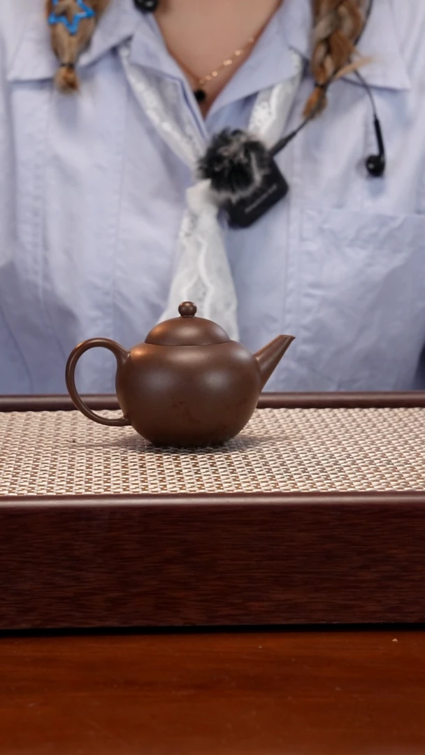茶壶紫砂圆珠水平  120CC  黄龙山老紫泥