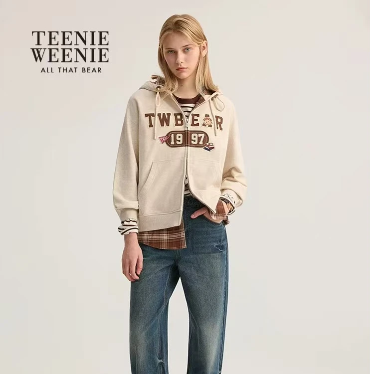 Teenie Weenie女薄款连帽宽松型短外套休闲印花美式TTMZ254901P