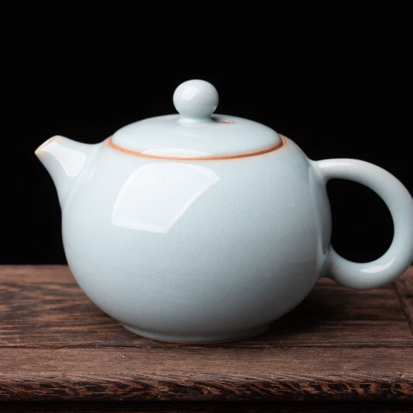 【器遇汝瓷】天青支钉烧西施壶 200cc汝窑茶具  河南汝州汝瓷直播间