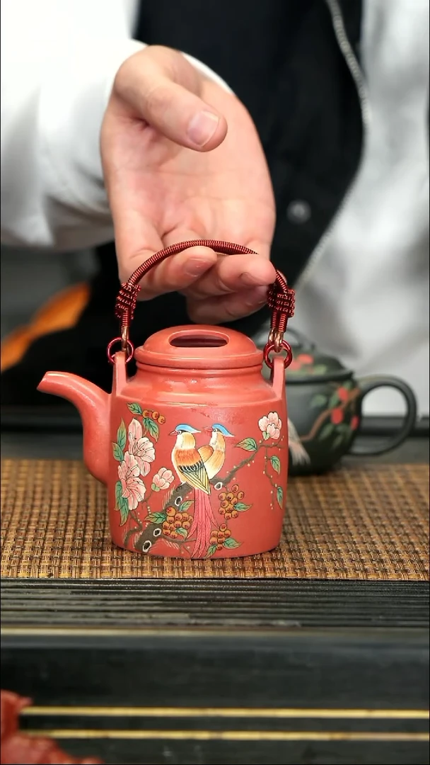 【闪购商品】紫砂茶壶34花鸟洋桶 白泥
