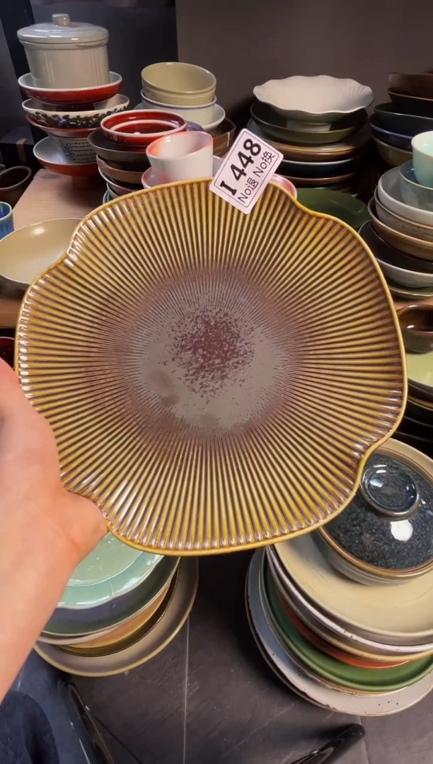 瓷片c****?i448金属釉海棠盘福利