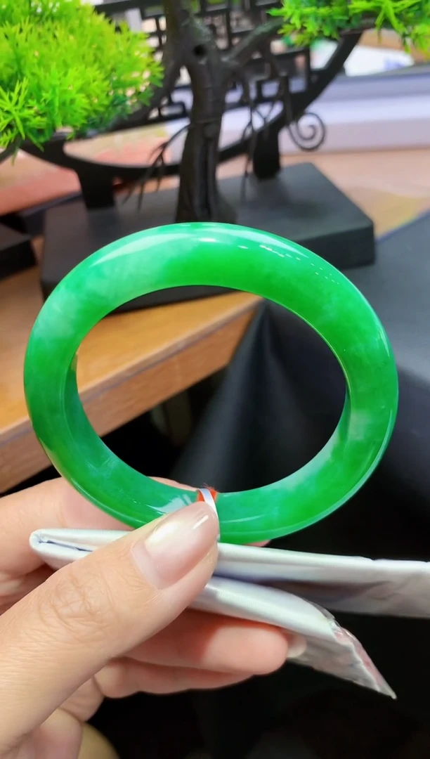 未镶嵌手镯翡翠k120天然A货缅甸翡翠57正圈总价16万定金2万