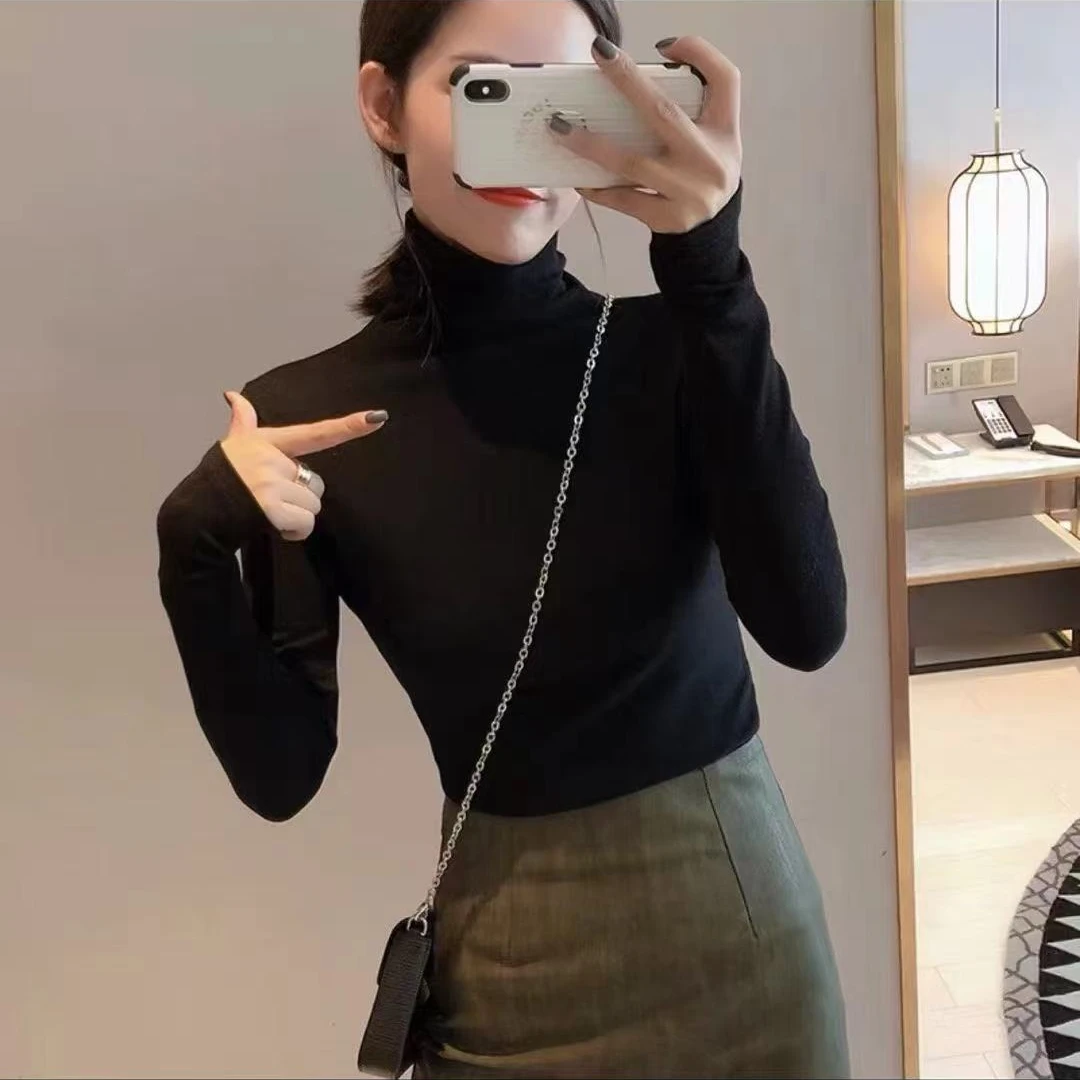 薄款高领打底衫长袖百搭