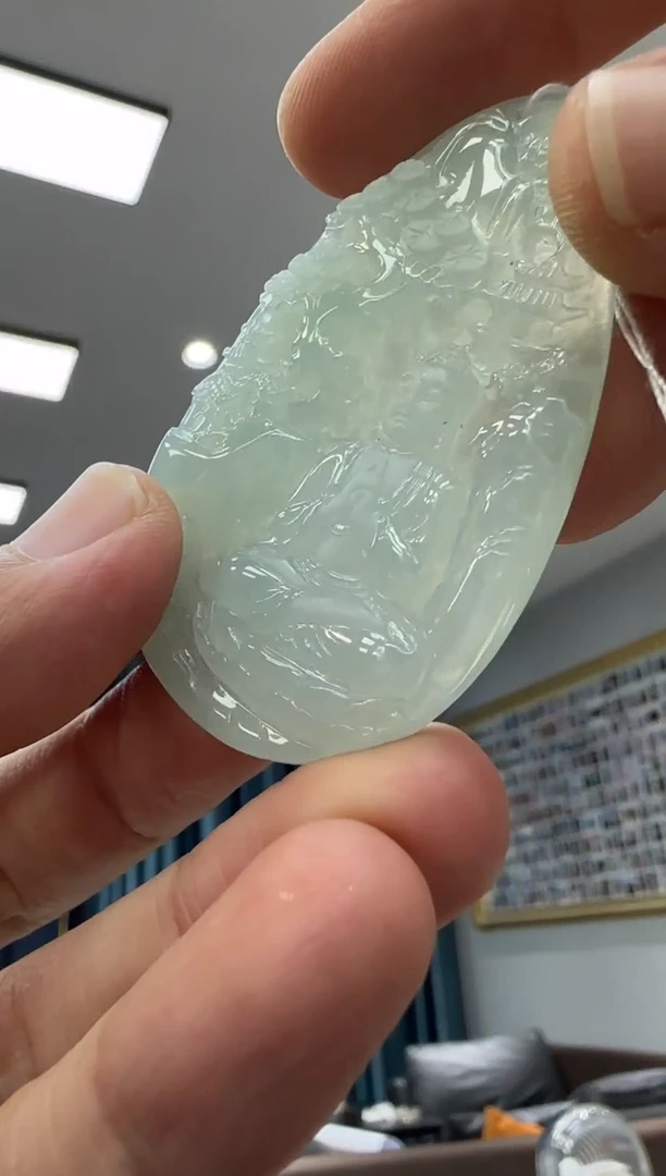 颈饰未镶嵌翡翠L***y天然翡翠A货孤品一件