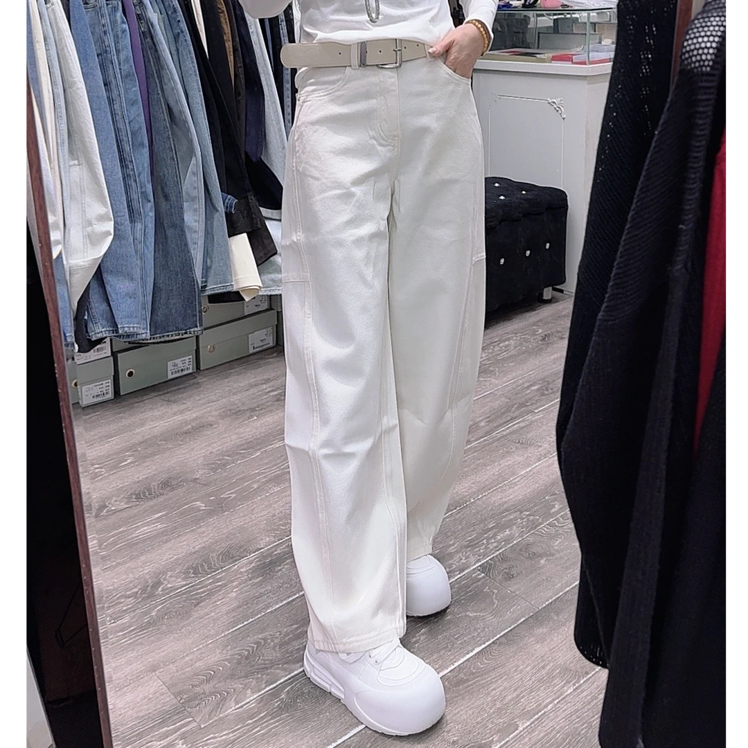 利姐家 欧货显瘦百搭阔腿弯刀裤