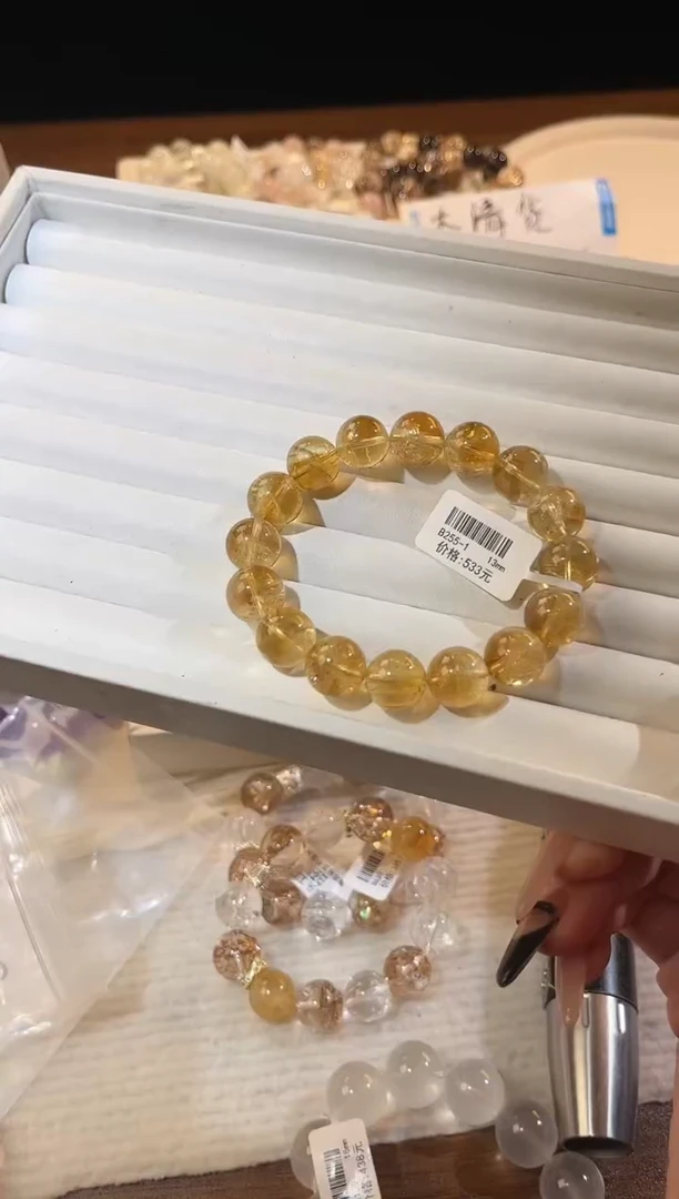 合成欧泊未镶嵌手串多样性发一Q28黄阿赛13mm