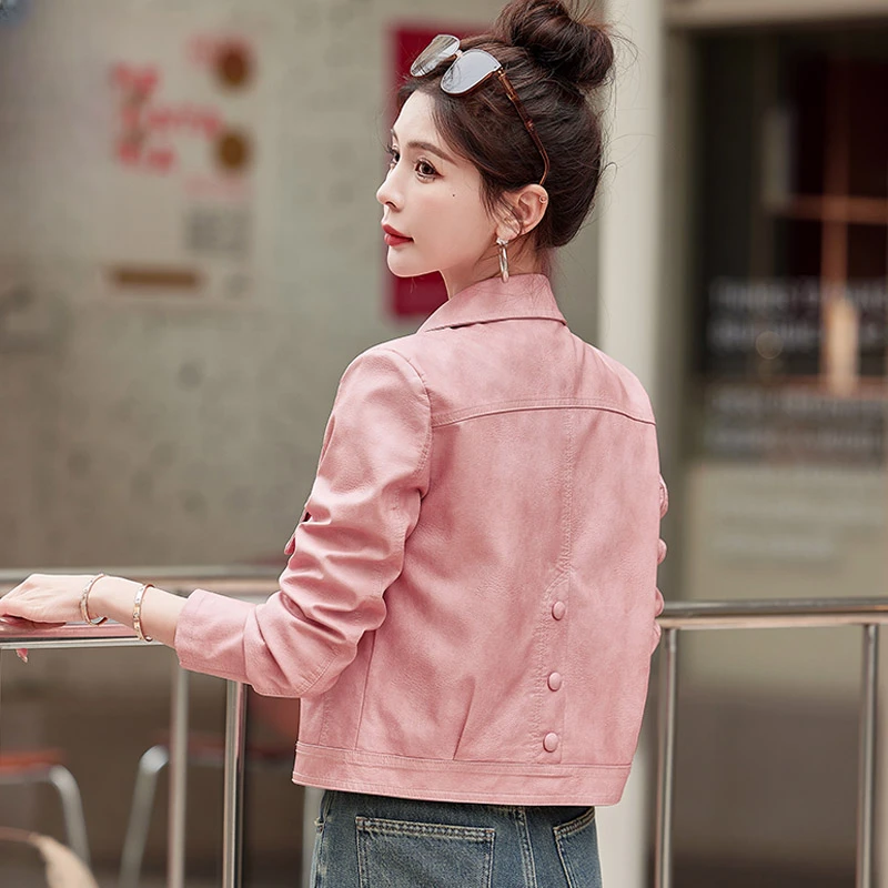 小皮衣PU短外套女装春秋新款2025小个子时尚气质显瘦夹克上衣长袖