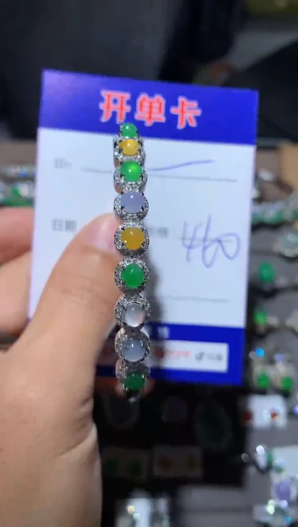 【闪购商品】翡翠手镯银S925镶嵌 定向 Y.m