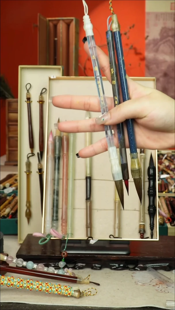 171号闪孤品高货毛笔链接 清水试笔 蘸墨不退