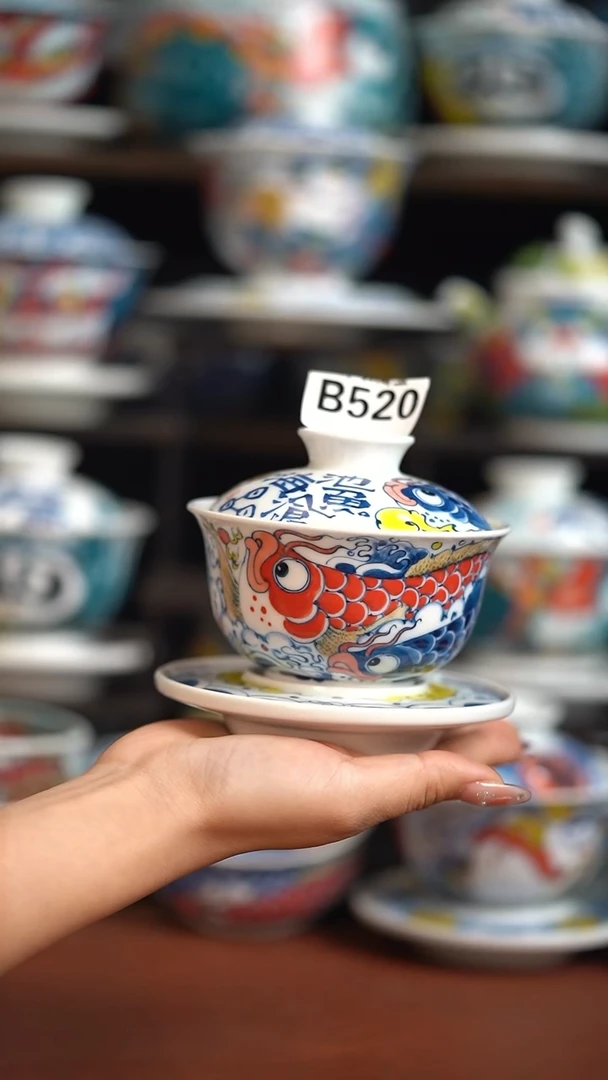 瓷片昨明三才盖碗（福利价格）老师高货