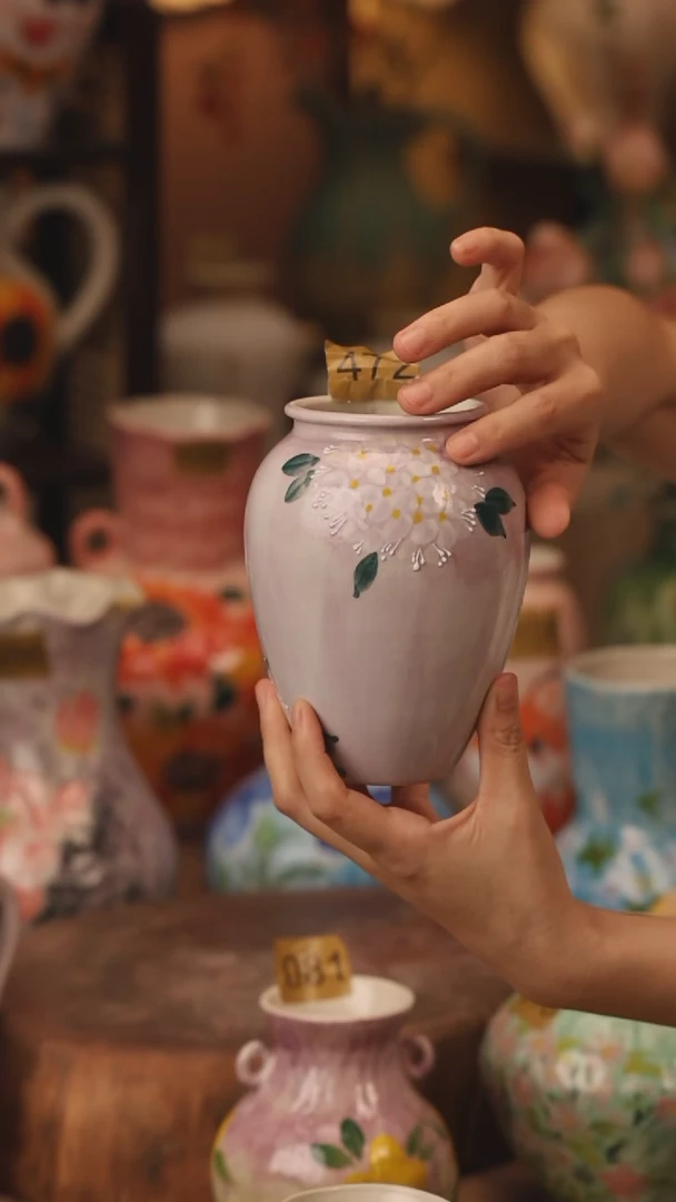 陶瓷472景德镇设计师手作花器摆件侘寂风