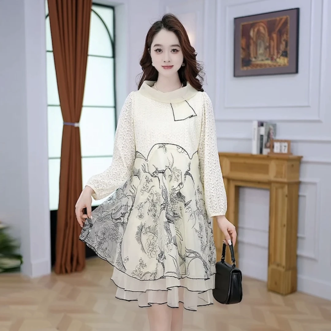 【连衣裙】春季新款时尚修身气质高贵洋气百搭收腰显瘦宽松连衣裙