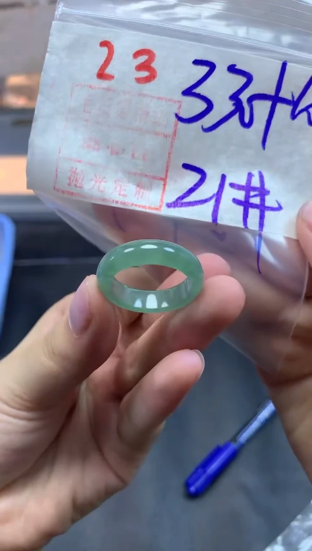 未镶嵌定制翡翠戒圈21#340毛货需精细抛光