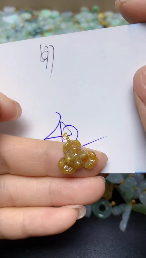 【闪购商品】翡翠挂件18K金镶嵌 天然翡翠A货