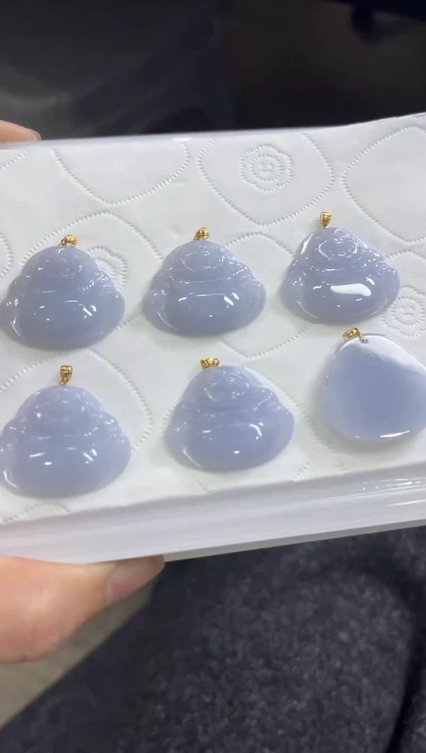 颈饰18K金镶嵌翡翠H62/多样性发一件/配绳子