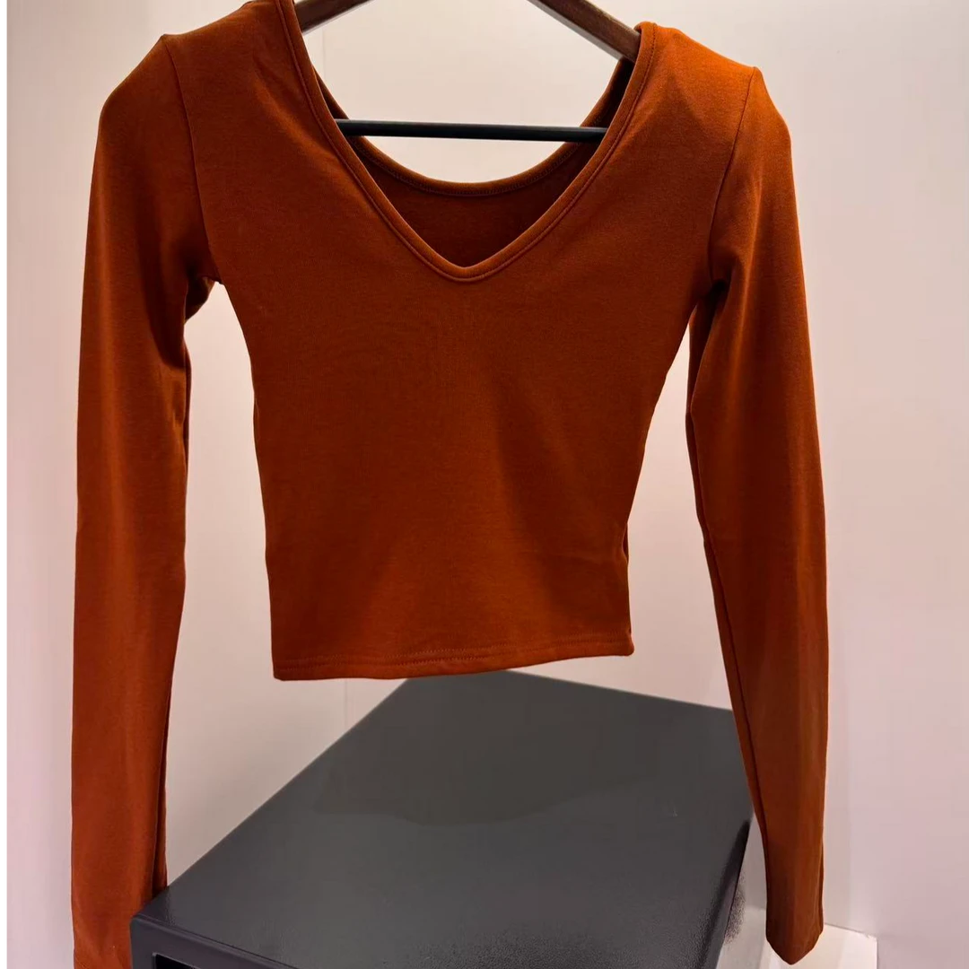 秋冬简约净版两穿百搭磨毛t 气质显瘦修身上衣