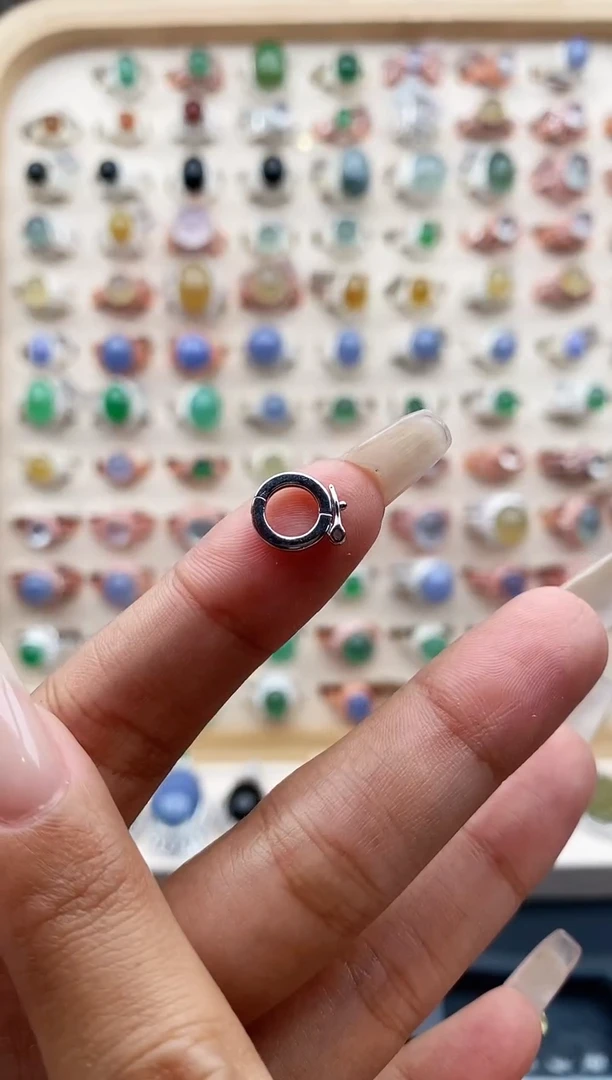 【闪购商品】翡翠戒指银S925镶嵌银色万能扣