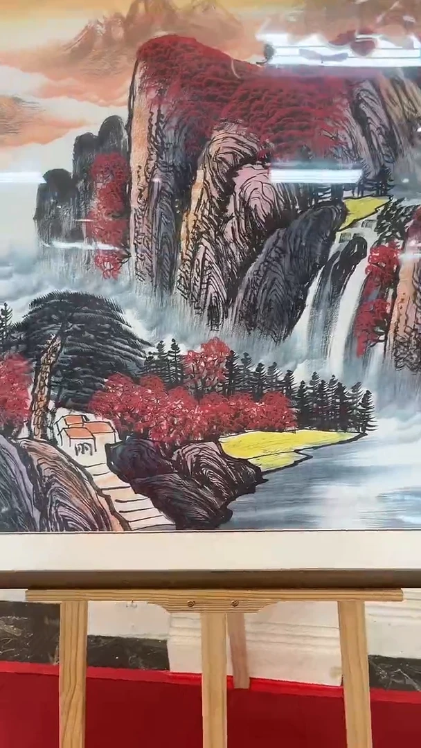 国画泉**咚国画万山红遍