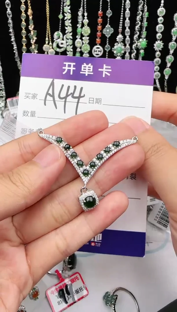 翡翠戒指银S925镶嵌1