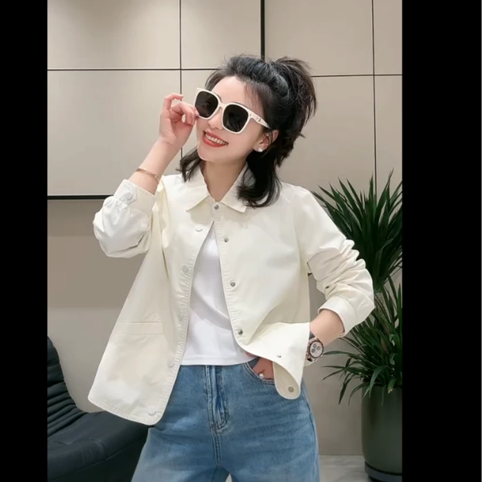 【春夏新款】云感棉方领休闲短款外套671