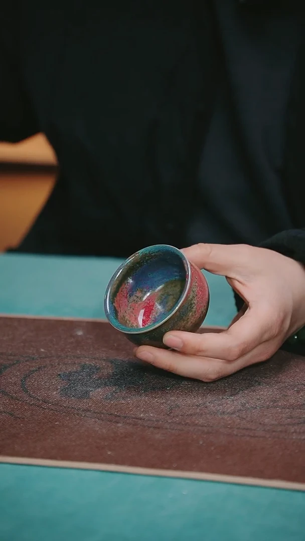 【闪购商品】202-1三足炉式杯（炉钧釉）