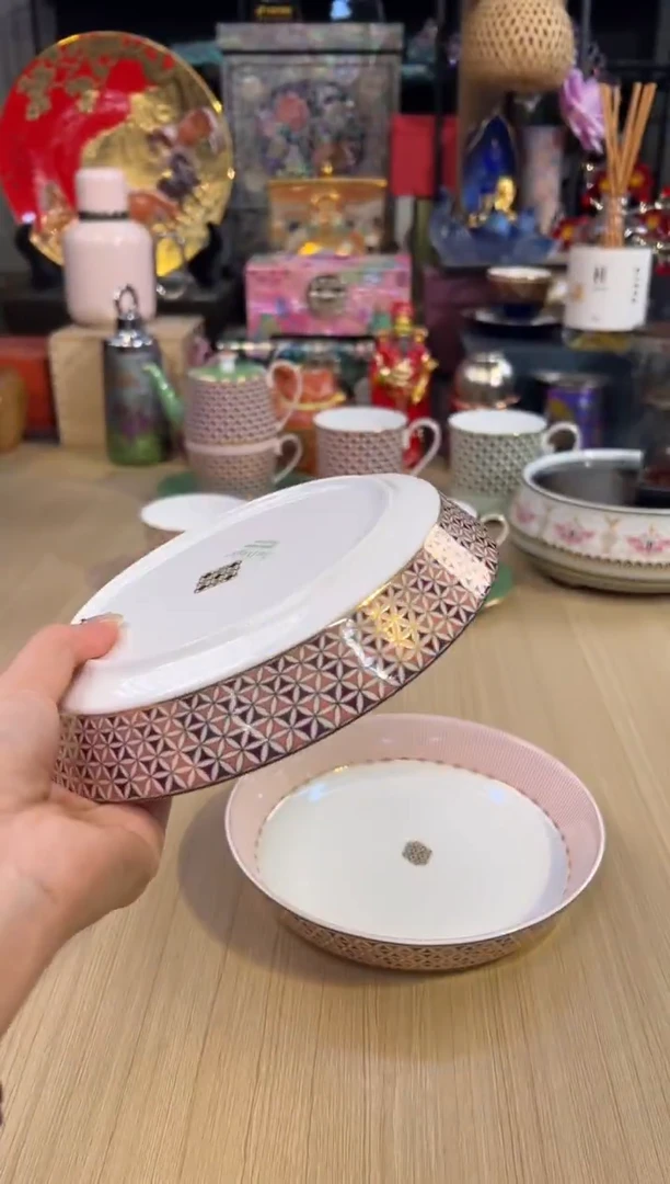 141歌剧院17.5反口汤盘套二（粉）