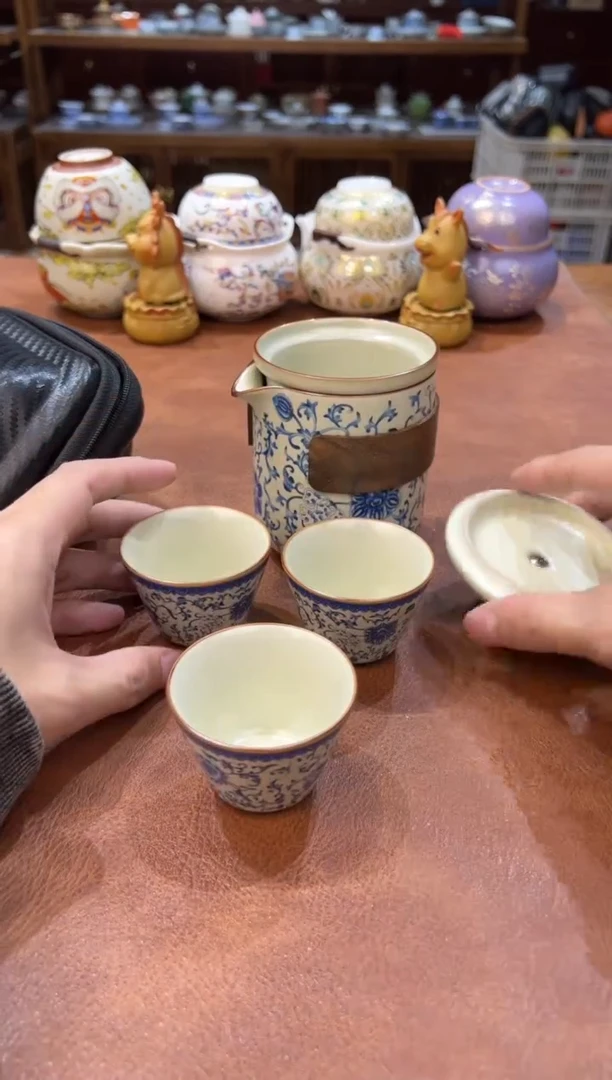 真的很便宜会开片的旅行茶具