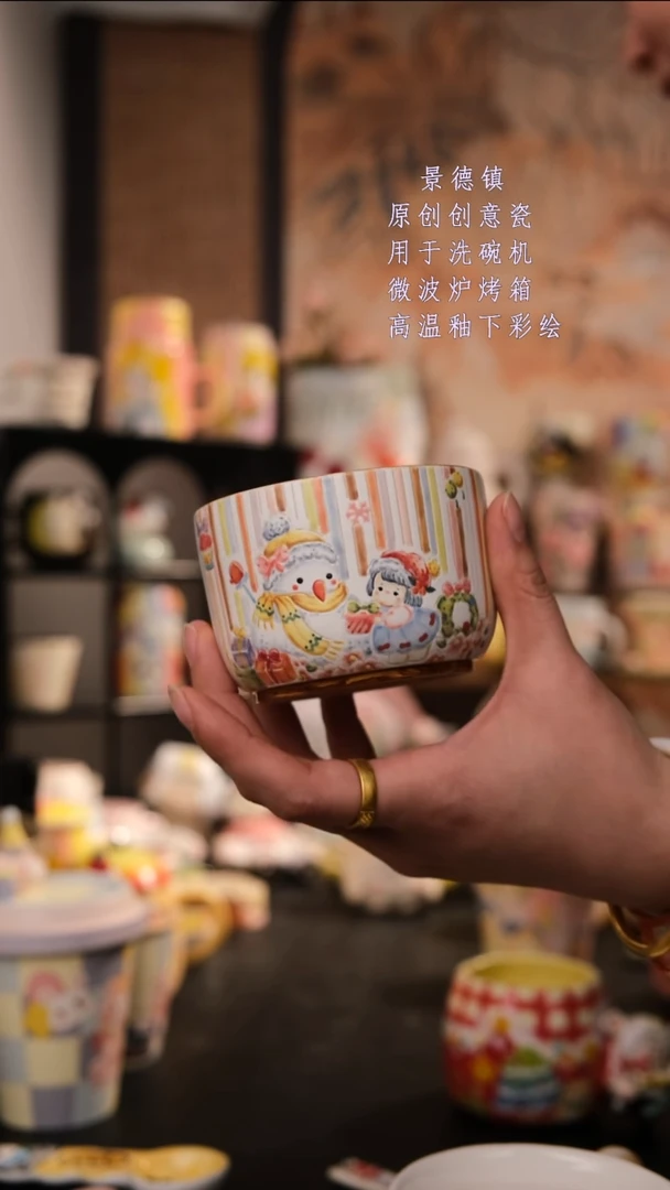 摆件陶旺的可以陶瓷手工手绘设计师款