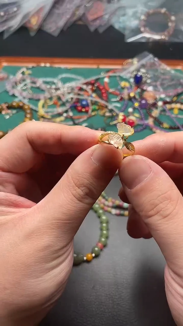 萤石戒指未镶嵌多样性发货拍一发一