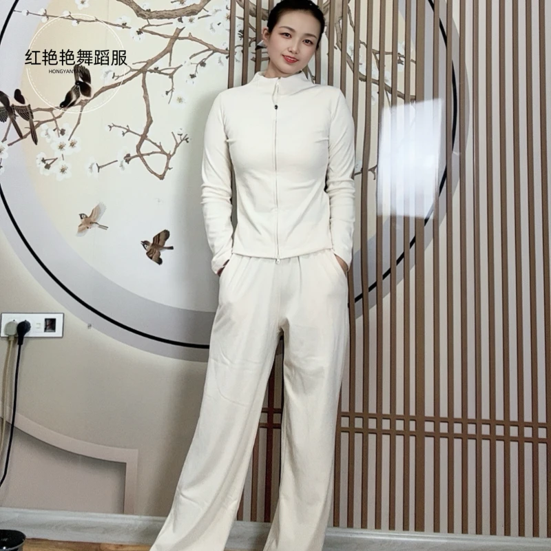 加绒加厚现代舞女休闲风慵懒风通勤风时尚套装瑜伽健身运动套装