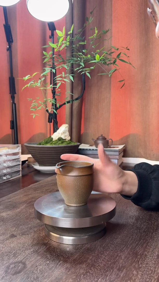 茶壶紫砂裸烧柴烧公道杯-老宕口桃花泥-30目-容量：220CC