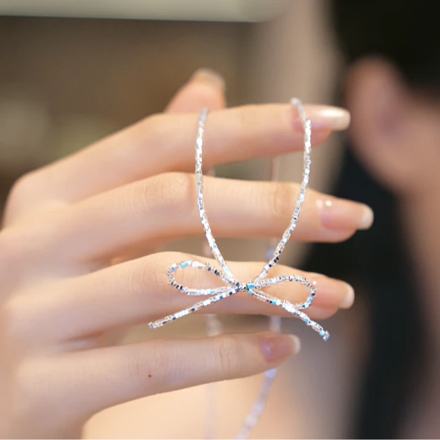 铜合金项链 碎冰冰蝴蝶结天美锁骨链 8387