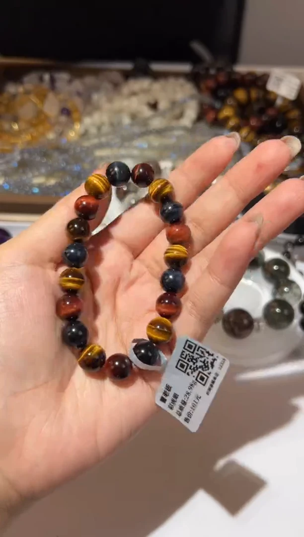 【闪购商品】木变石（虎睛石）手链未镶嵌10mm彩虎眼