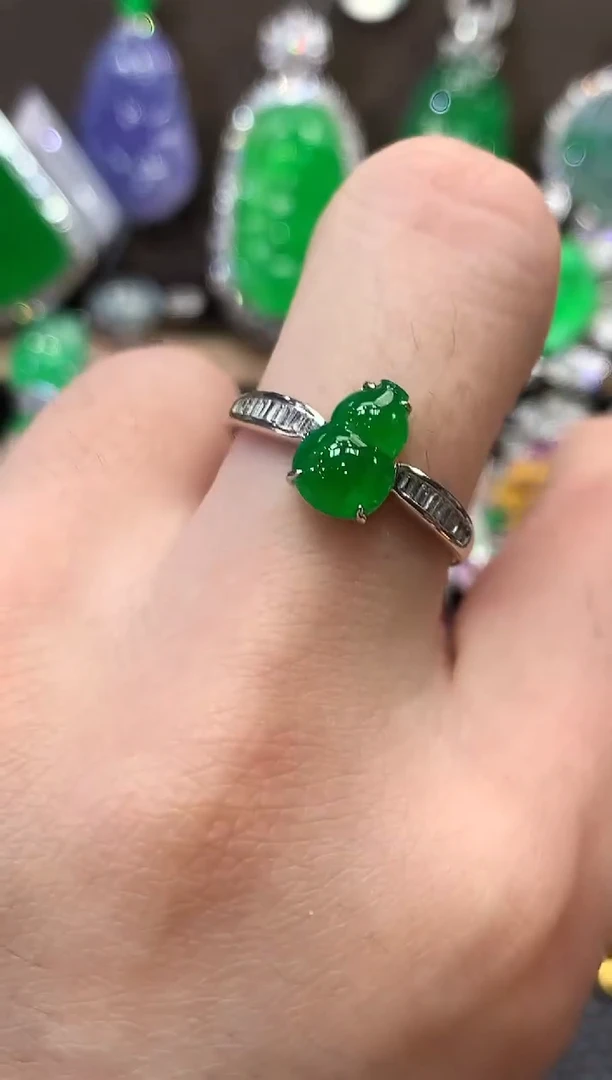 翡翠戒指18K金镶嵌夏日珠宝A92