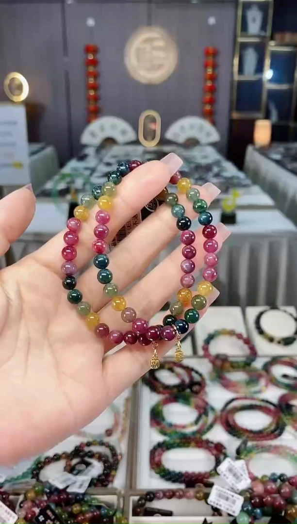 未镶嵌老矿碧玺单圈手串6mm+碧玺hon多样性发一条