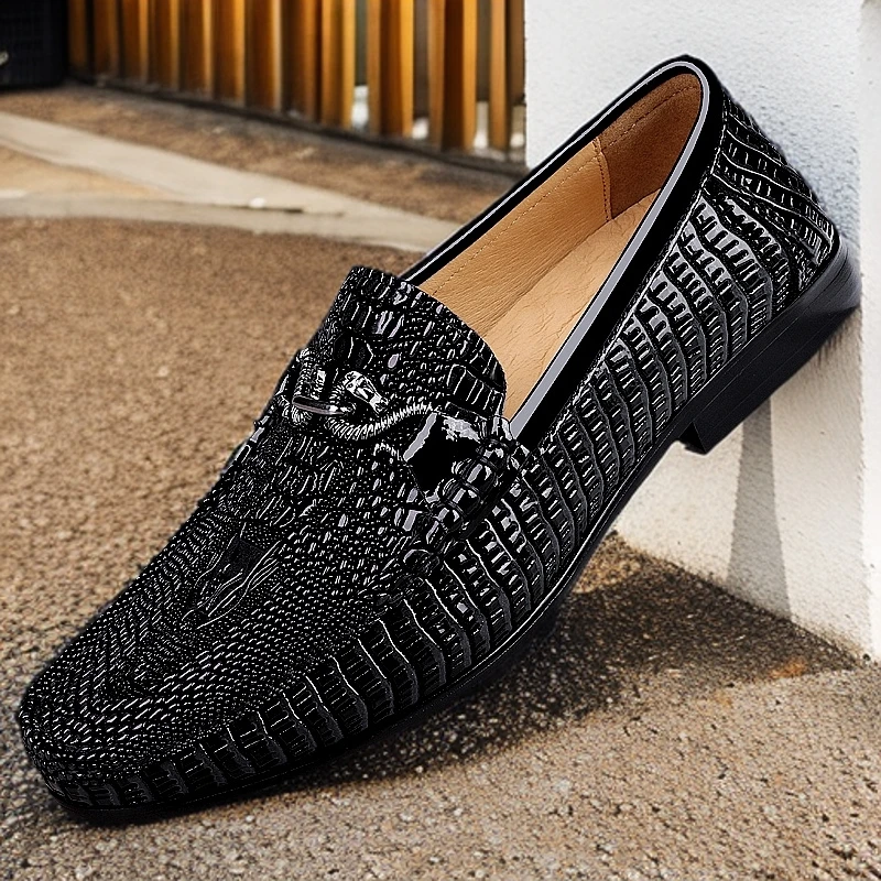 【富贵鸟正品】皮鞋新款高档精品男士休闲豆豆鞋轻奢侈品商务办公鞋