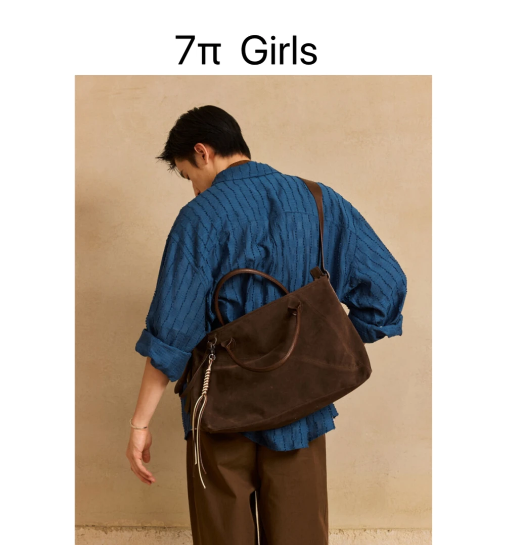 复古高级感棕色麂皮绒托特大包大容量通勤出游旅行手提斜挎单肩包