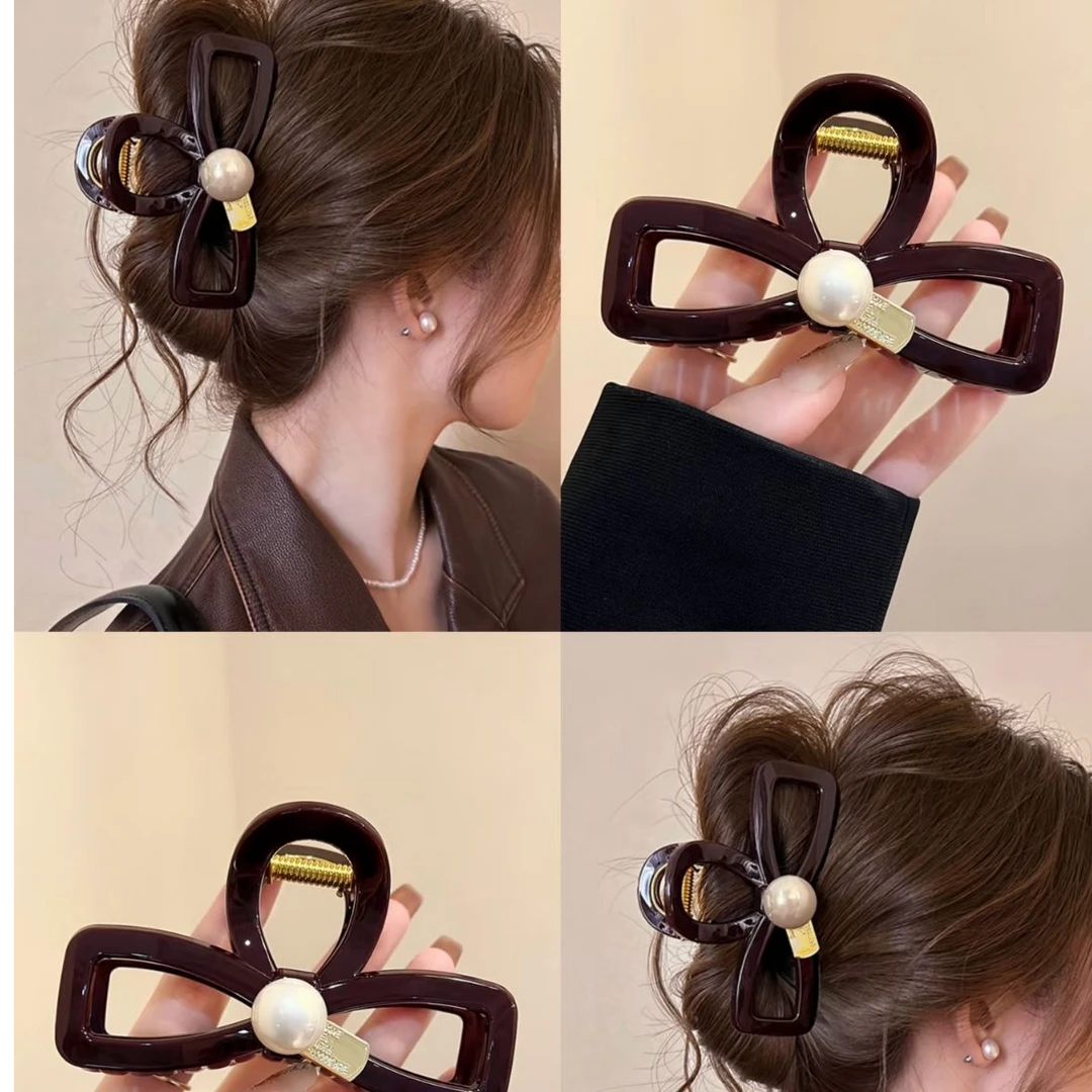 高质感蝴蝶结抓夹女2025新款鲨鱼夹后脑勺盘发夹子高级感发饰头饰