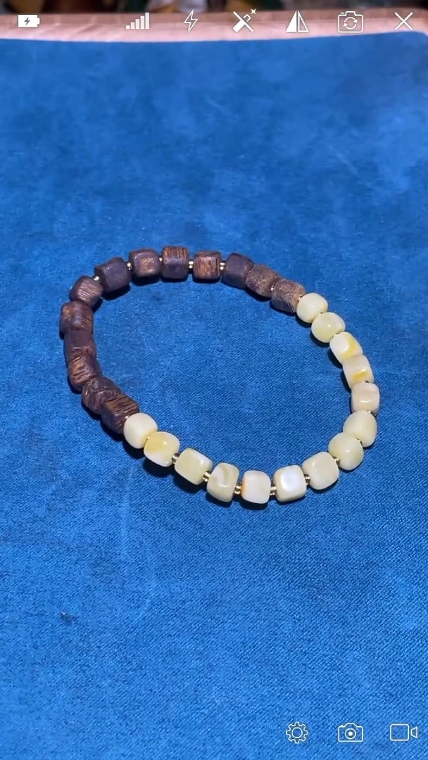 定制蜜蜡WR 方珠双拼款手串