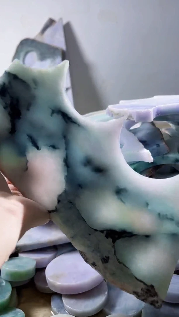 翡翠裸石缅甸翡翠A货柠8076