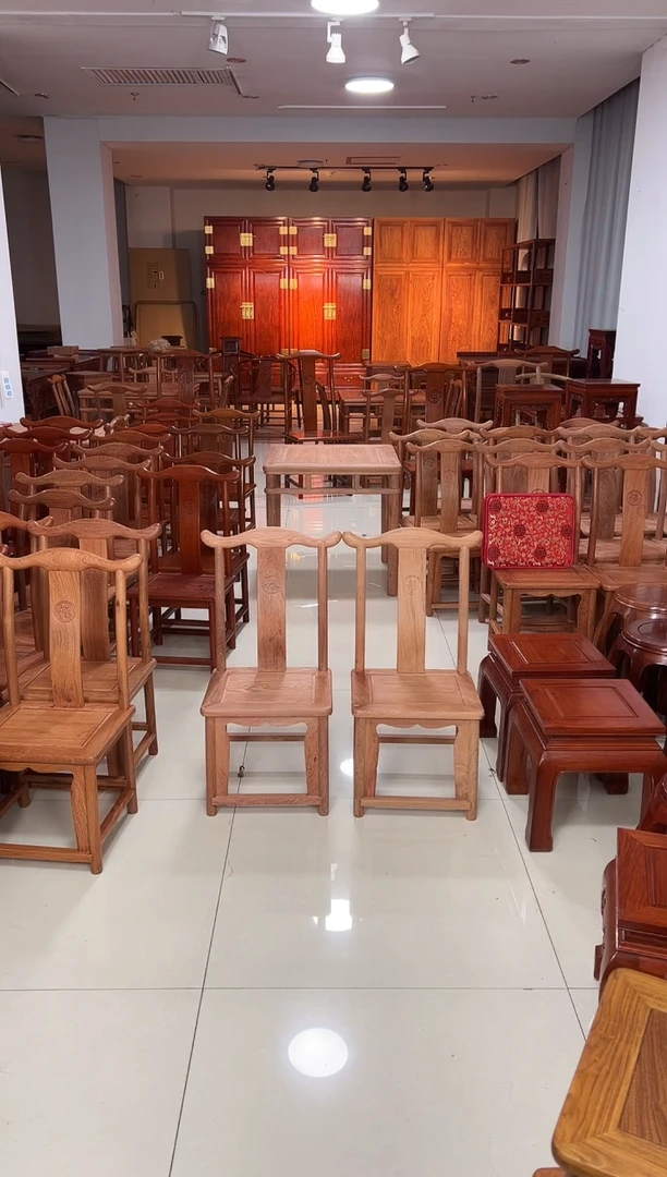 花梨木类端景台白胚小官帽一对