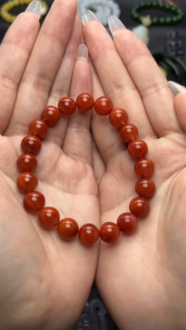 未镶嵌手串南红玛瑙圆珠手串