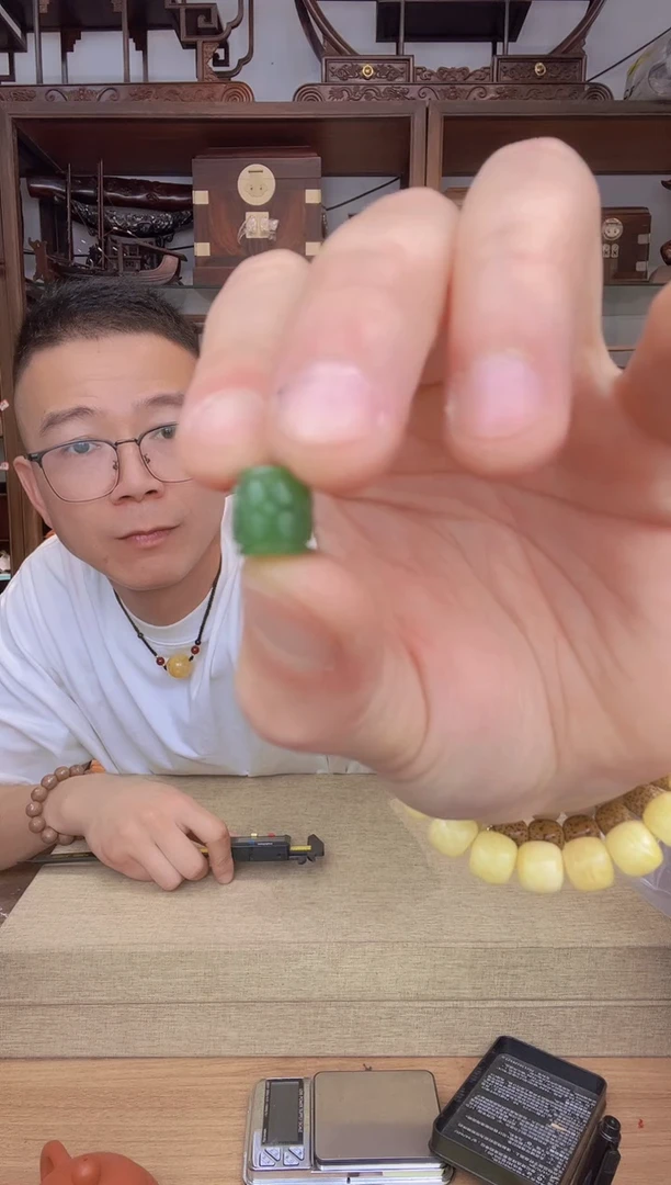 乌木类书架791碧雕刻桶珠单颗