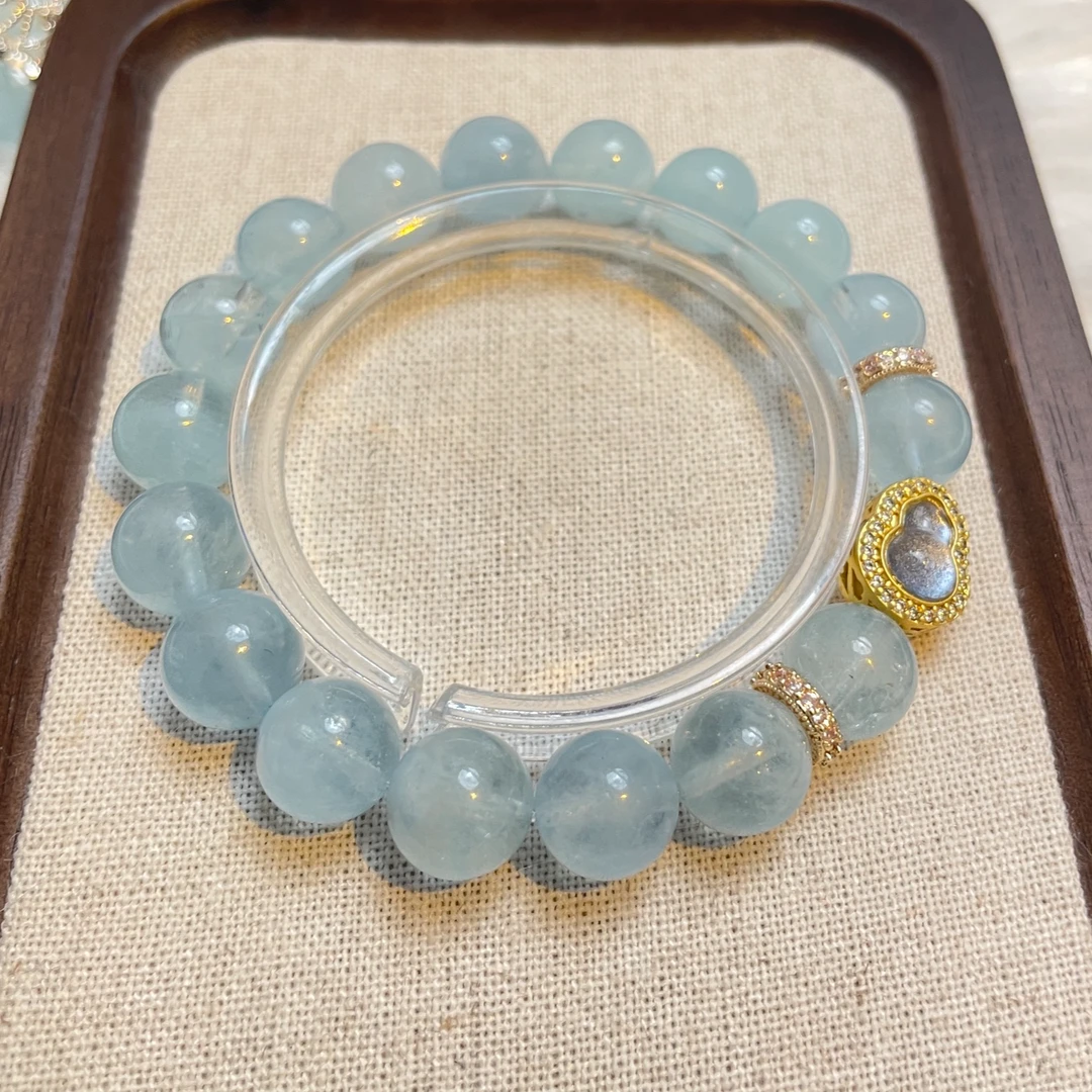 “海岛人鱼”天然高货海蓝宝中式美感水晶