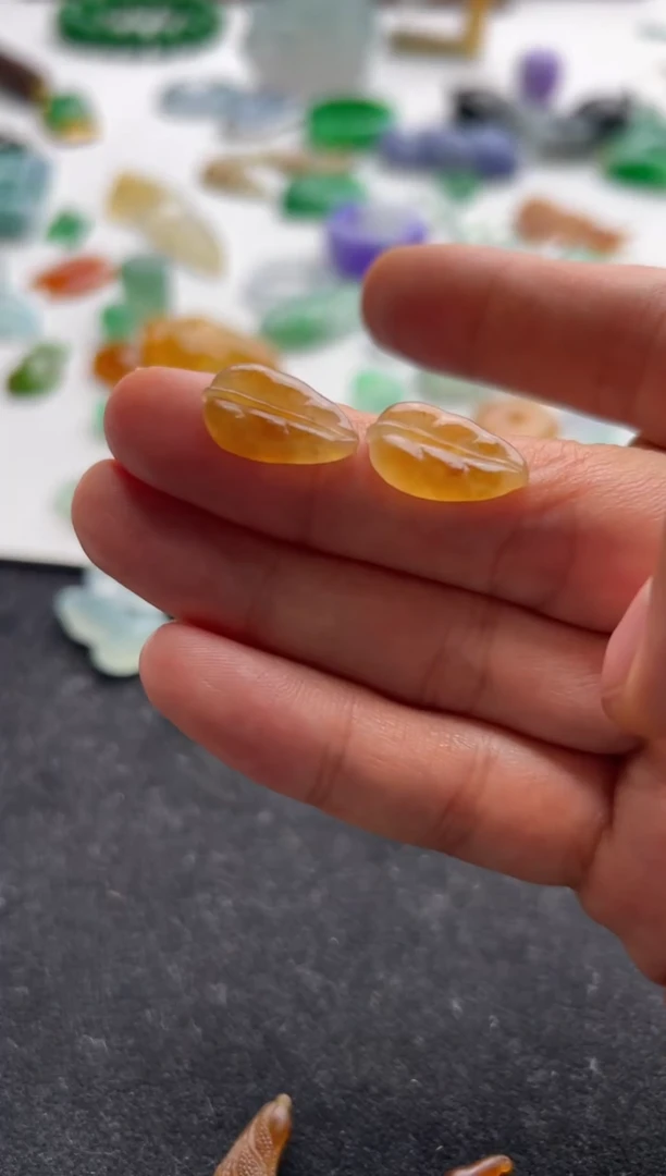 定制翡翠未镶嵌1800+180黄树叶2号-cz